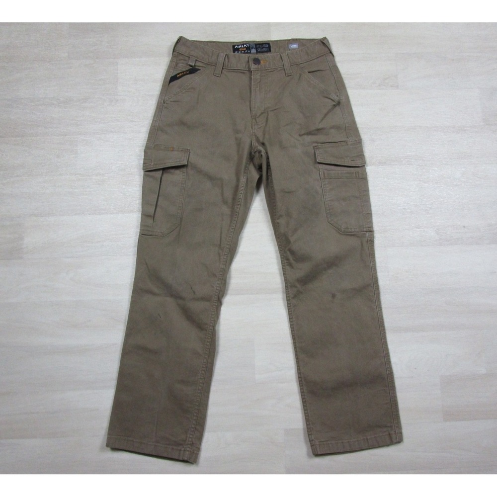 Ariat Rebar M4 Relaxed Made Tough Cargo Pants Mens (29x28.5) Brown‎ Workwear